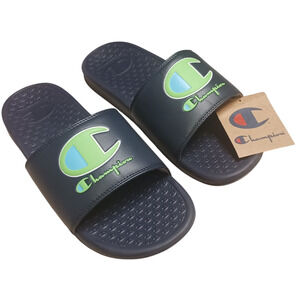 Champion Mens Super Slide DUO Navy Lime Slides Sandals Size 10 New